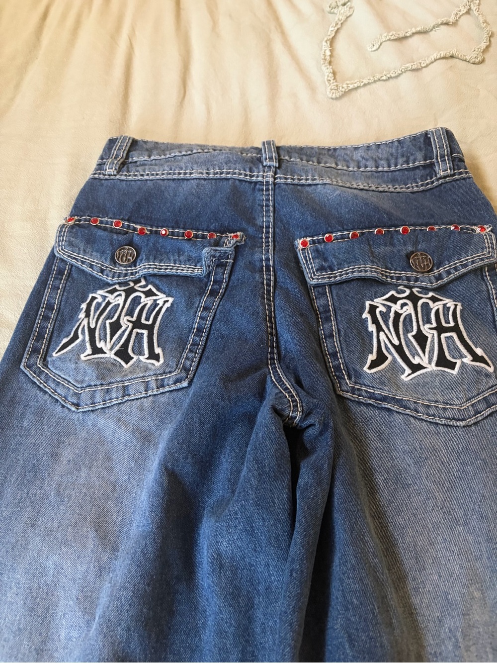 Ambush Men Ninth Hall Ambush Crosses Baked Medium Blue Wash Loose Fit Jeans. - Picture 3 of 13